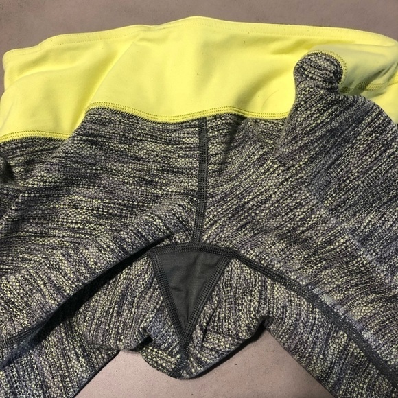 LULULEMON Wunder Under Crop II Diamond Jacquard Space Dye Slate Clarity Yellow - Picture 5 of 9